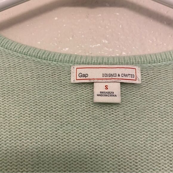 Gap mint green thin knit Long sleeve open front sweater cardigan wool blend S - Picture 3 of 9